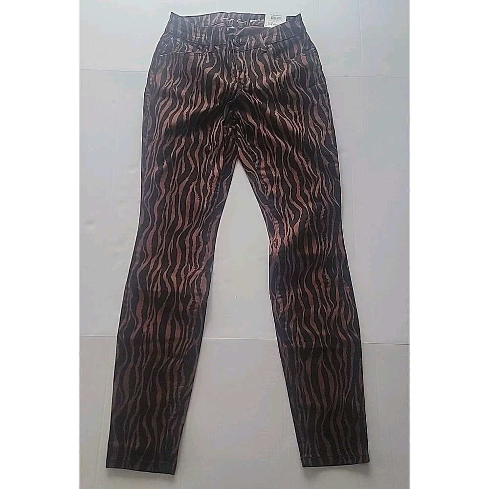International Concepts Skinny Leg Curvy Fit  Brown Tiger Print Size 0 Pants